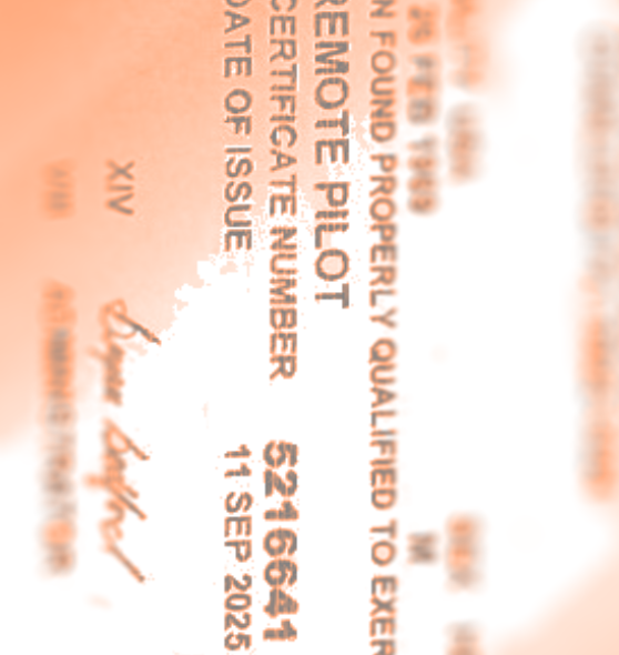 partial image of remote pilot license