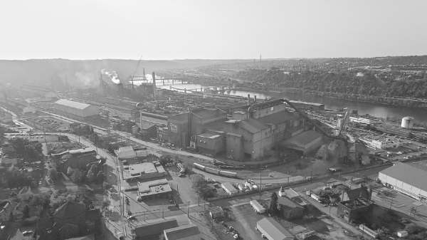 Edgar Thomson Works in black & white