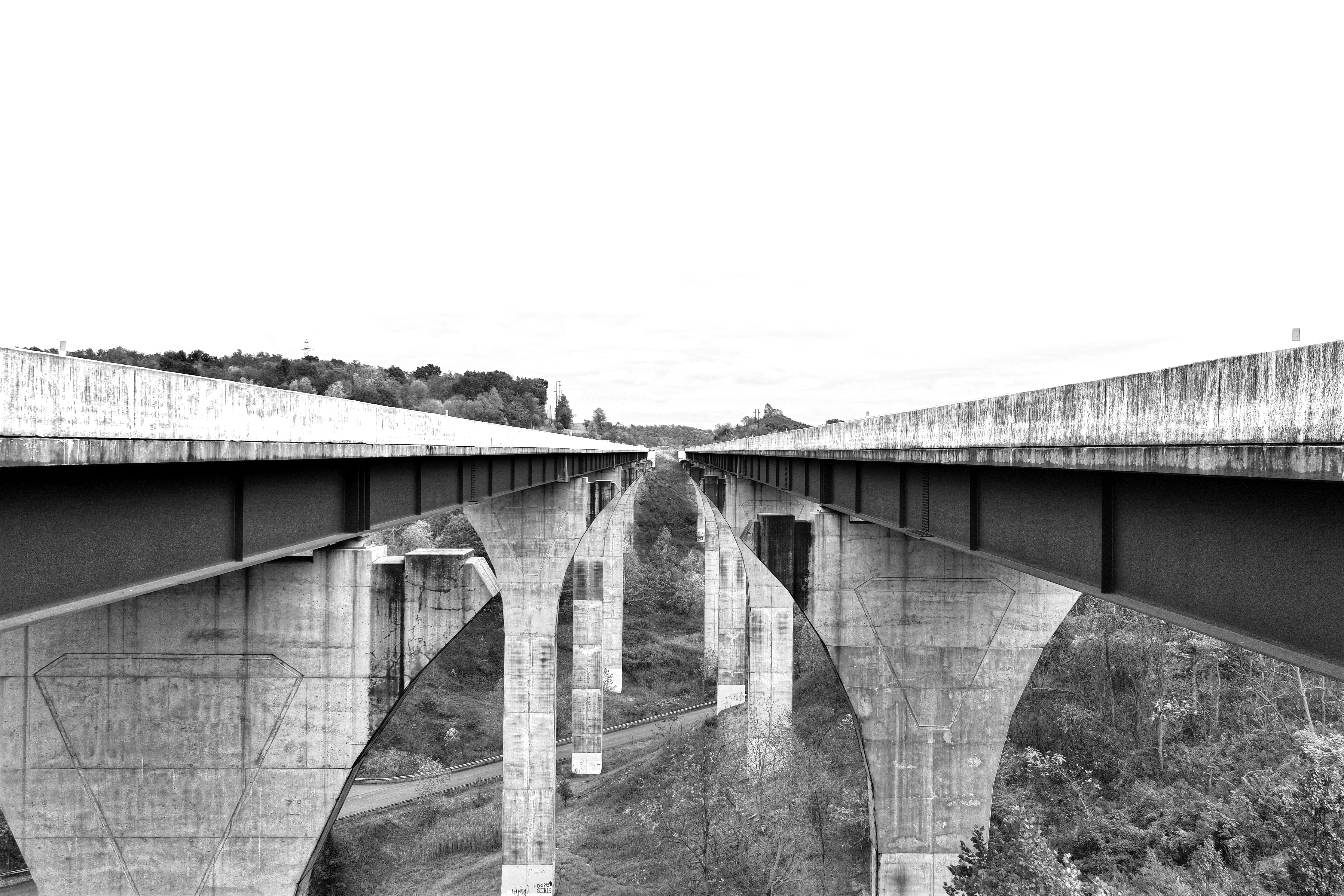 Rt 43 north and south. Carroll, Twp., PA (black & white)