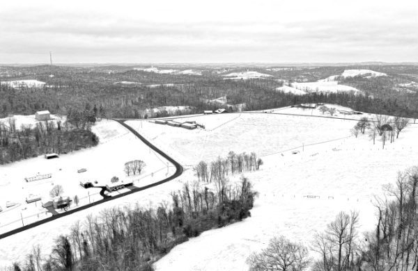 Nelting snow. Charleroi, PA (black & white)