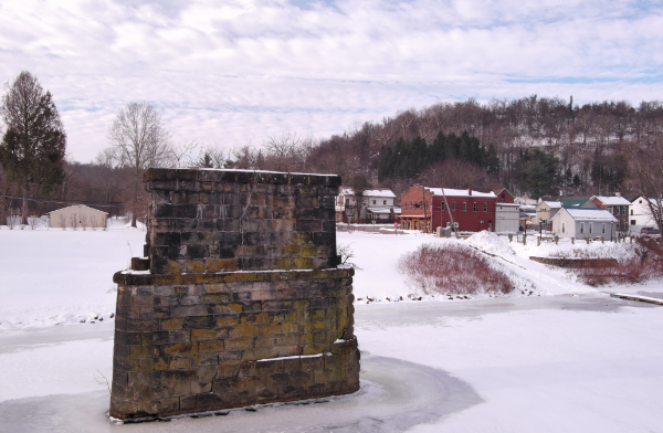 Historic bridge pier. Newell, Pennsylvania (color)