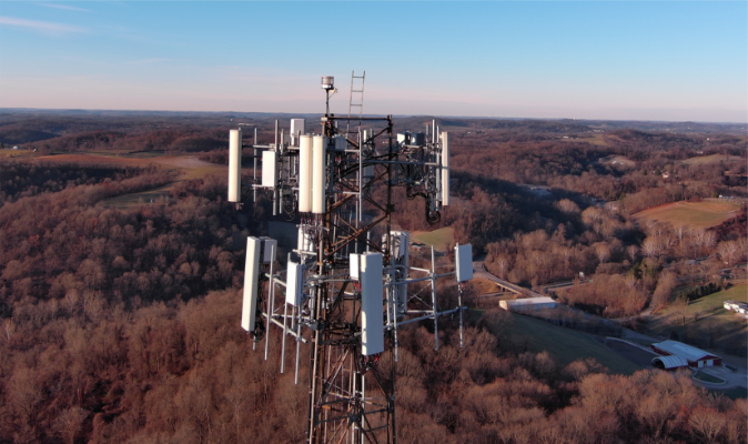 Top of cellular tower. Charleroi, Pennsylvania (color)
