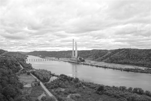 New Cumberland Lock & Dam. Stratton, Ohio (black & white)