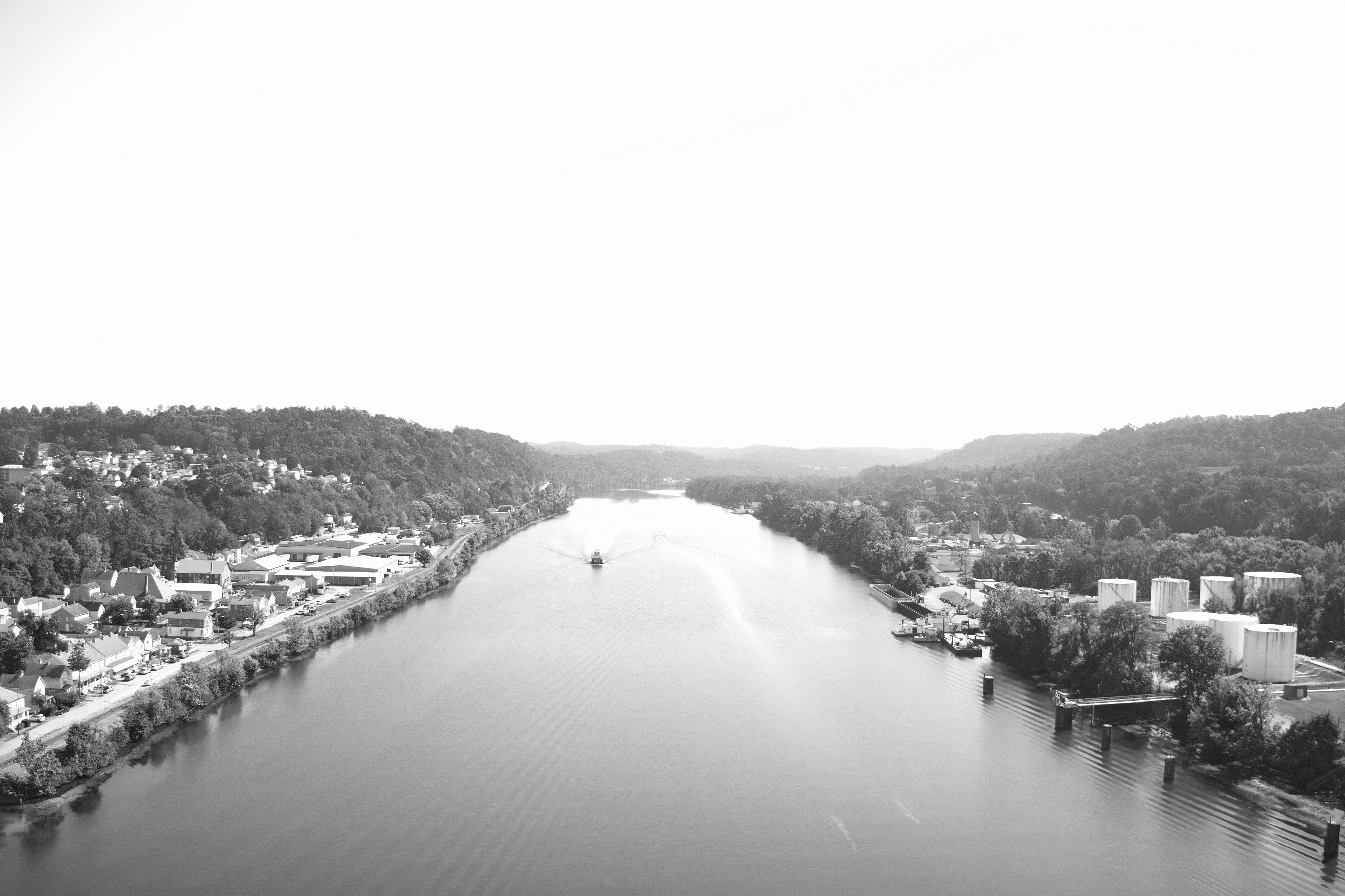 Monongahela River facing south. Speers, Pennsylvania (black & white)