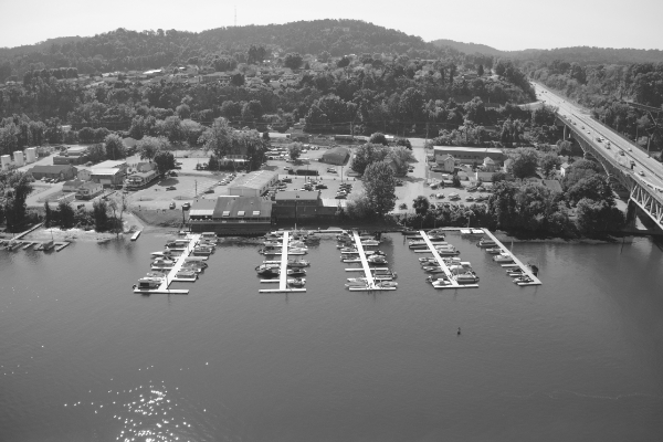 Boat marina. Speers, Pennsylvania (black & white)
